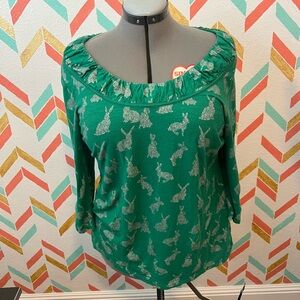 Cute bunny design shirt from  Anthropologie, size Large